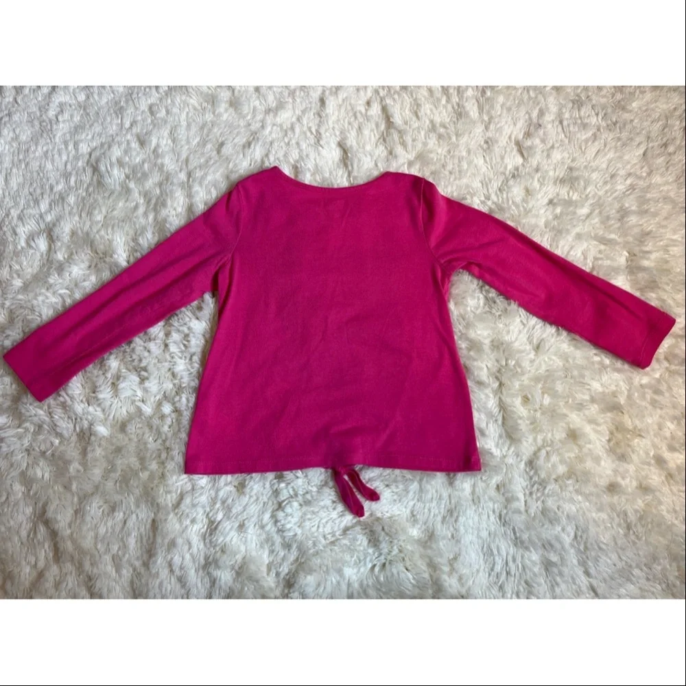 The Children's Place Girls Size 4T Fuchsia 'Pink Smile' Long Sleeve Graphic Tee